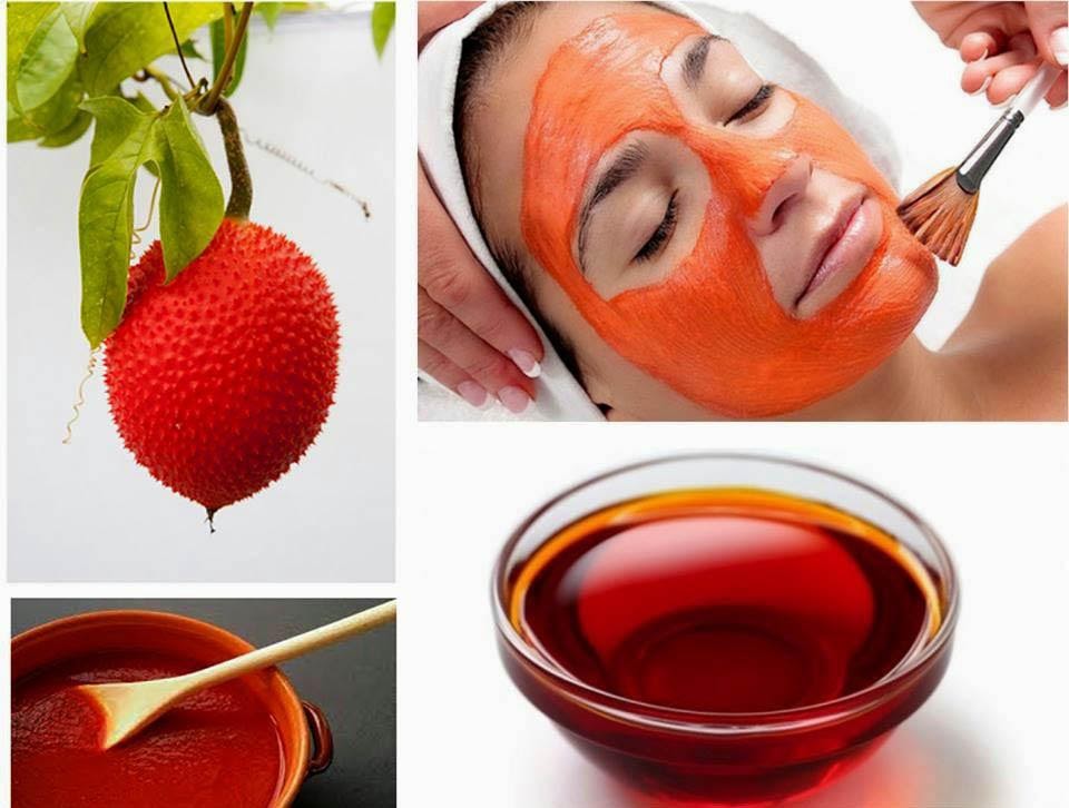 Thoa và đắp mặt nạ dầu gấc lên da để thấy sự thay đổi tích cực trên làn da